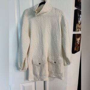 Zara Cream Quilted Dress small